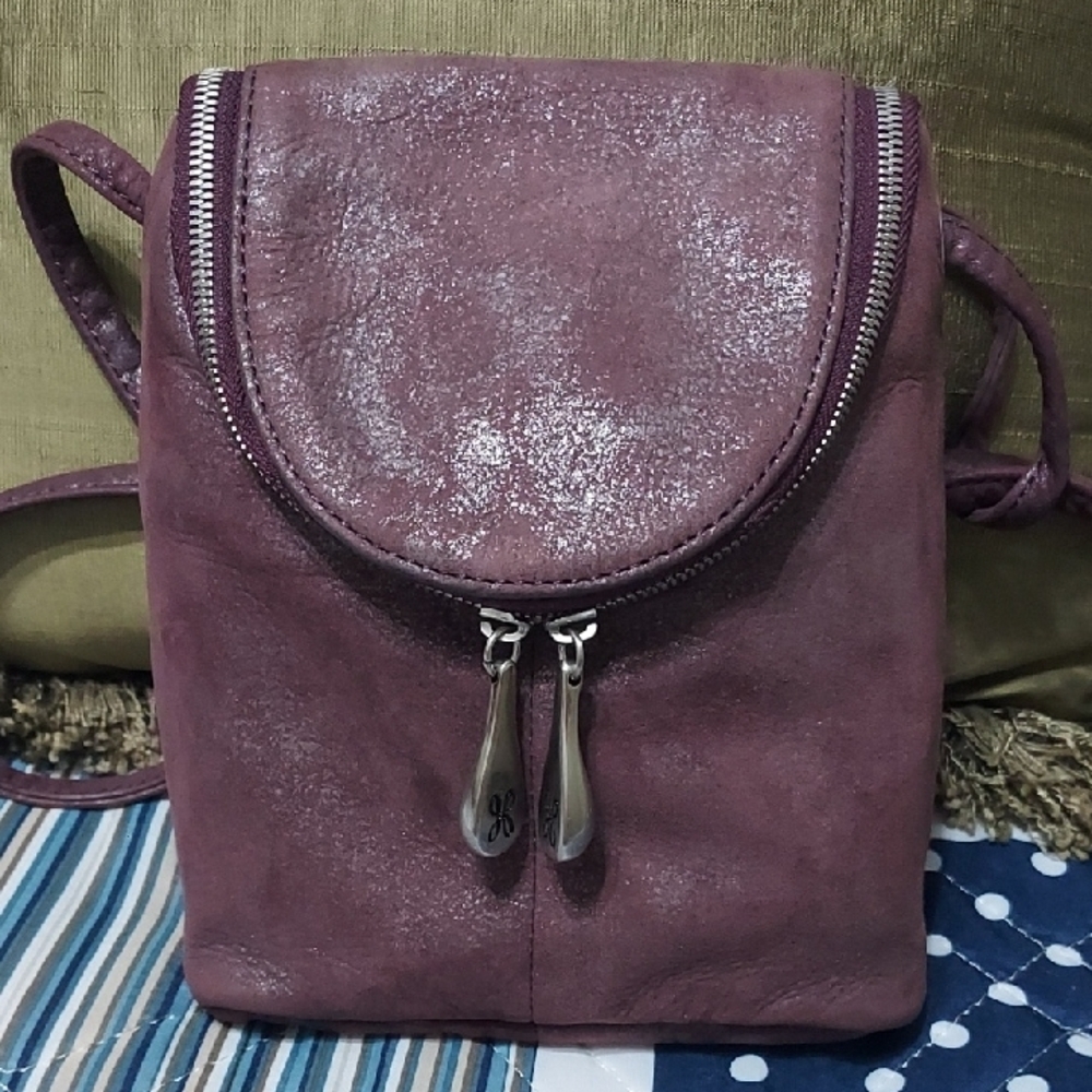 Elegant Purple Leather Backpack